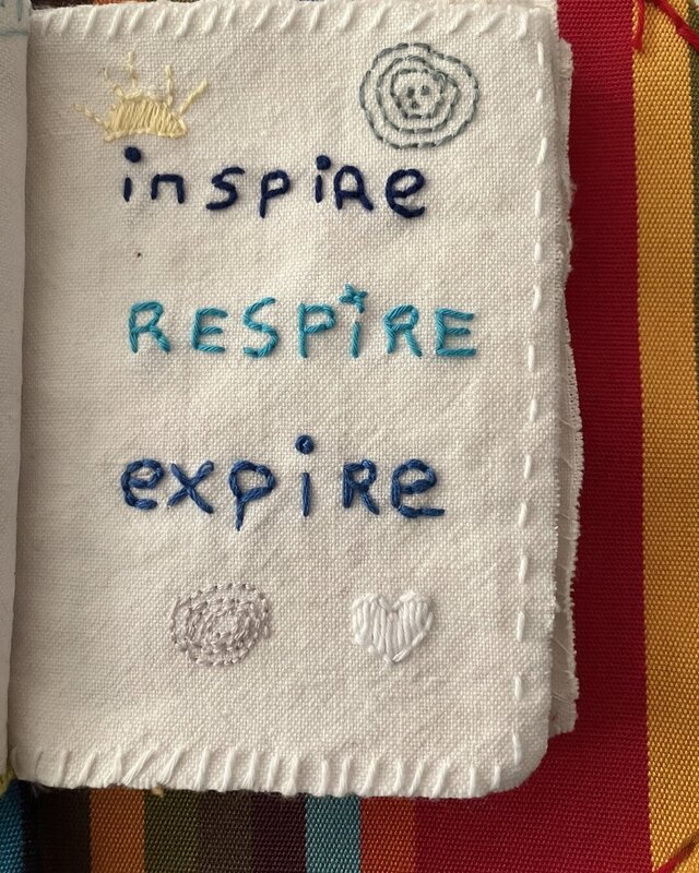 Page 06 du journal de broderie : Inspire, respire, expire